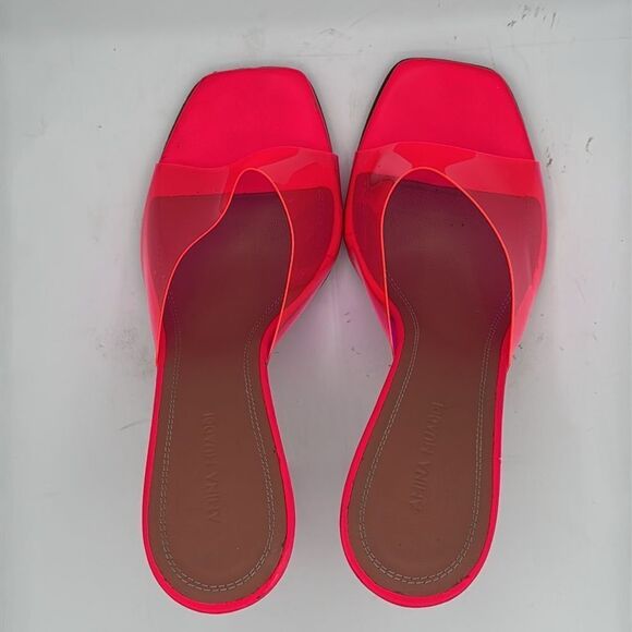 Amina Muaddi Lupita Glass Slide Sandals PVC Pink Size 39/ US 9 - Picture 6 of 12